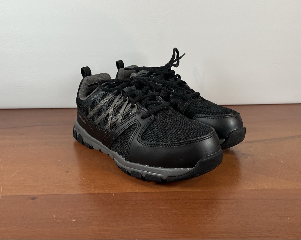 New Reebok Sublite Cushion Black Size 8 Women’s Athletic Comp Toe Work RB416