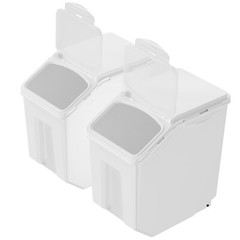 VEVOR 2x15L Ingredient Storage Bin Dog Pet Food Storage Container On Wheel w/Cup