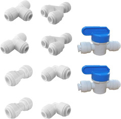 3/8 Push to Connect Fittings – 3/8 OD Tubing Set (Ball Valve, T Fitting, Y, L, I