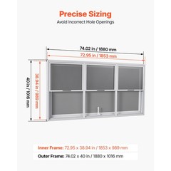 Uimoso 74×40 in Aluminum Alloy Service Window for Food Truck Concessions