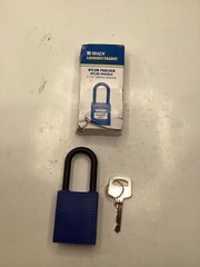 Brady 123325 Lockout Padlock, Keyed Different, Nylon, Blue, 1-3/4″H x 1-1/2″W