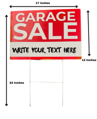 4 or 6 Pack Garage Sale Signs 17 x 12
