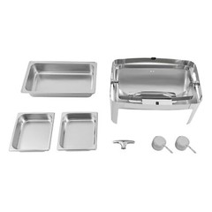 9.54QT Stainless Steel Chafer Buffet Chafing Dish Set Roll Top Food Warmer New!