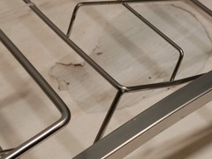 Lot of 2 Unbranded steel display racks, 28 x 16 x 5 in, 3 tiers 14.5×7.5 in each