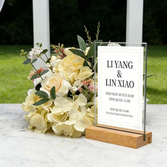 Acrylic Sign Holder with Wood Base 8.5X11 Inch Vertical and Slant Displays (2 Pa