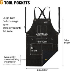 ARCCAPTAIN Leather Welding Work Apron Heat Flame Resistant Cowhide 24″ X 36″