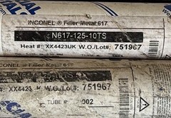 TIG INCONEL® Filler Metal 617 – N617-125-10TS – 10 lbs – 0.125 in (3.20 mm)