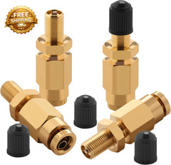 4 PCS 1/4″ Inflation Schrader Valve with Push to Connect for 1/4″ OD Air Line