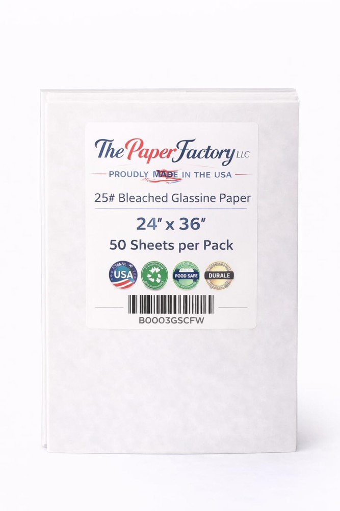 Glassine Paper 24 inches x 36 24 x 36 – 50 Sheets, White