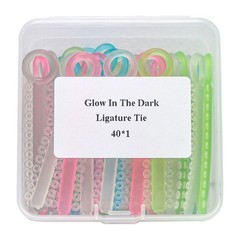 Dental Assorted 40 Stick Glow in Dark Orthodontic Ligature Ties Elastic Rubber