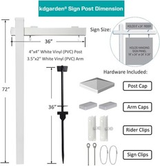 Vinyl PVC Real Estate Sign Post 6ft. Tall 4″x 4″x 72″ Realtor Yard Sign Post …