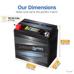 Chrome S Pro iGel YTX14-BS Maintenance-Free, 210CCA, LCD Voltage Display, 12V…