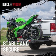 Black Widow Motorcycle Bike Carrier with Ramp for 2″ Hitch, 600 Pound Capacity