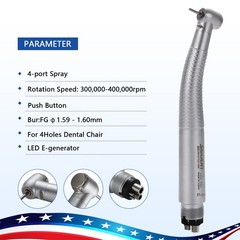 1-10*Kavo Type Dental LED E-generator High Speed Handpiece Standard 4Spray 4Hole