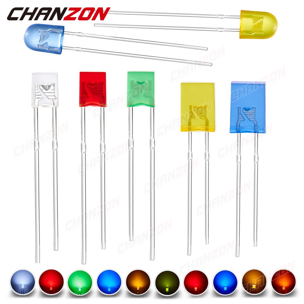 100pcs 2x3x4 2x5x7 5x4x6 mm Rectangle Square Oval Clear Diffused Color LED Diode
