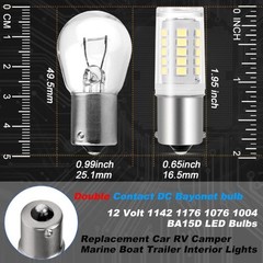 12 Volt LED RV Interior Light Bulbs 114 Color: 6000K Daylight WhiteSize: BA15S