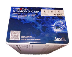 6 Microflex MF-300-L Ansell Diamond Grip Latex Gloves Large Textured 100 Count