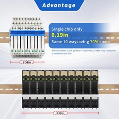 (10Pcs) 24V Relay Din Rail;Silm;Signal for PLC;24VDC and 24vdc/vac