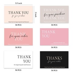 300PCS Thank You for Supporting My Business Cards 2 X 3.5 Inches Thank You