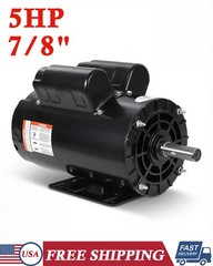 5HP SPL Air Compressor Electric Motor 230V 3450RPM 7/8″ Keyed Shaft Single Phase
