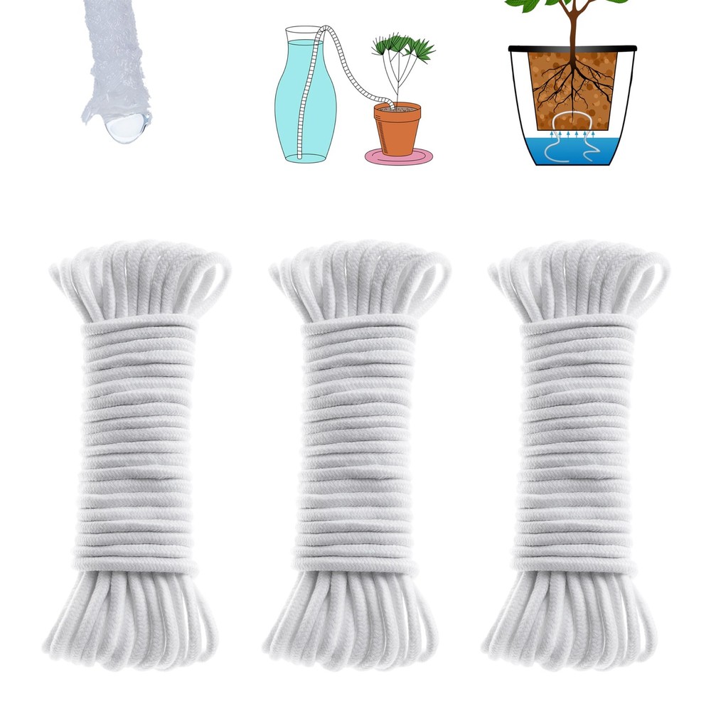 ORIMERC 150 Feet 1/4 Inch Self Watering Capillary Wick Cord Vacation Plant Sitte