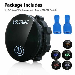 12V-24V Car Marine Motorcycle Touch LED Digital Voltmeter Voltage Meter Battery