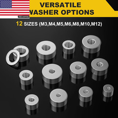 108Pcs 304 Stainless Steel Flat Washers, Fender Washers Assortment Kit 12 Sizes