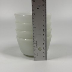 Vintage Anchor Hocking #453 Milk Glass Ramekin Custard Bowls Set of 4