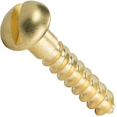#2 x 1/2″ Brass Round Head Wood Screws Slotted Drive Qty 100