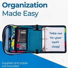 Mighty Zip Tab School Zipper Binder | 3-Inch O-Rings, 600-Sheet Capacity, 5-S…