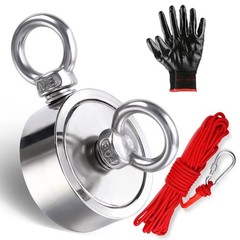 2000 Lbs Fishing Magnet Kit Pull Force Strong Neodymium Manget / Carabiner Rope