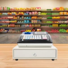48 Keys Square POS Terminal Cash Register Complete W/ Printer, And Cash Drawer