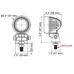 Raycharm Offroad 2″ Round LED Fog Light Pods for Motorcycle, 6000K Cool-White…