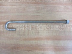 Part J-BOLT 3/8 16 Fastener JBOLT3816 Overall Length 9″ Thread Length 6 3/8″