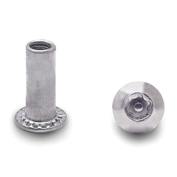 Jacknob JN88213 0.62 in Six Lobe Barrel Nut with Anti-Tamper Pin Stainless Steel