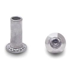 Jacknob JN88213 0.62 in Six Lobe Barrel Nut with Anti-Tamper Pin Stainless Steel