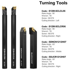 Metal Lathe Cutting Tools – 7PCS 1/2″ Indexable Lathe Turning Tool with 7pcs …