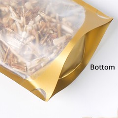 5x7in Matte Clear Front Gold Back Foil Mylar Stand up Zip Lock Bag w/Machine O1
