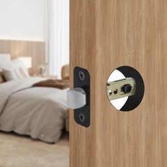 1 Pack Black Door Latch Replacement, 8mm Big Spindle Hole, 45°Turning Angle