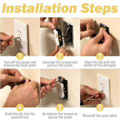 4 Pack Electrical Box Repair Clips, Repair Stripped or Damaged Electrical Wall