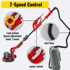 VEVOR 9″ Drywall Sander 850W 6 Variable Speed Sanding Machine Vacuum Attachment
