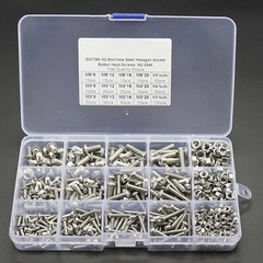 US 500pcs Stainless Steel Hex Socket Cap Head Bolts Screws Nuts M3 M4 M5 304 Kit