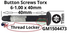 (10) M6-1.00 x 40mm Button Screw GM1504473