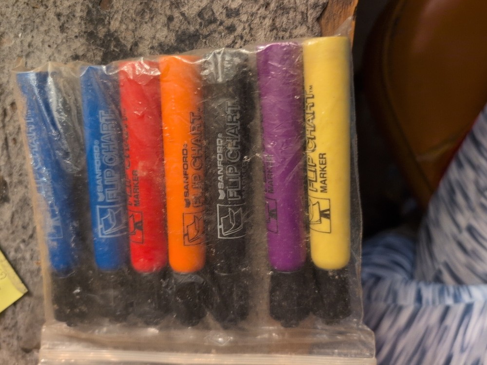 Sanford Flip Chart Markers Lot Of 7 Brown Yellow Purple Red Green Blue Black…