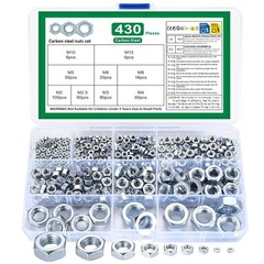 Metric Hex Nuts Assortment Kit, 430 Pcs Stainless Steel Hex Nuts Set, Hex Har…