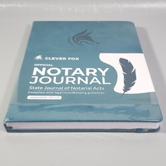 Clever Fox Official Notary Journal of Notarial Acts HC Recordkeeping Book Teal