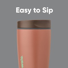 Owala SmoothSip Slider Insulated Stainless Steel Coffee 12 Ounces, Cozy Cocoa