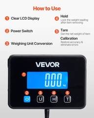VEVOR 440 lbs Digital Postal Scale 0.35 oz/3.5 oz Dual Accuracy Shipping Scale