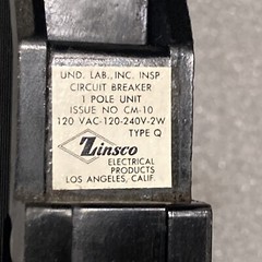 Zinsco Q20 Magnetrip 20 Amp 1 Pole Circuit Breaker 20A 1P Type Q RED Q120 Q020