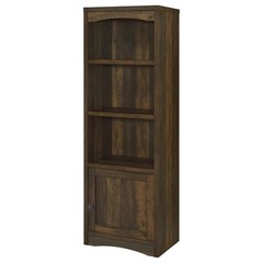 Pemberly Row Transitional 3-Shelf Engineered Wood Media Tower in Brown